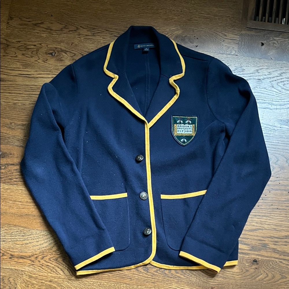 Brooks Brothers Navy/Gold Sweater Blazer